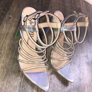 Iridescent Strappy Heels